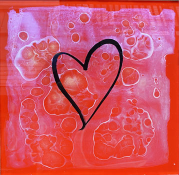 080 3D Heart Acrylic pour painting tutorial 